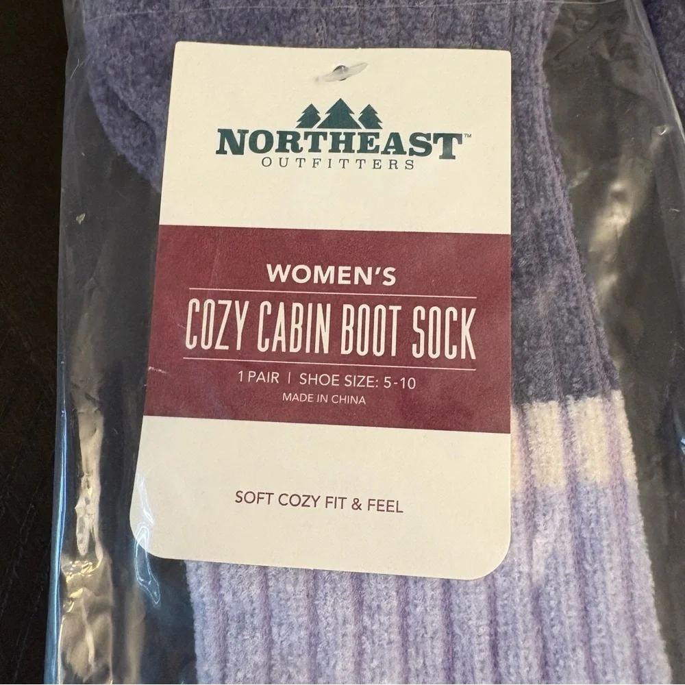 Northeast Outfitters Cozy Cabin Boot Socks For Women NWT Two Pairs Purple Tones